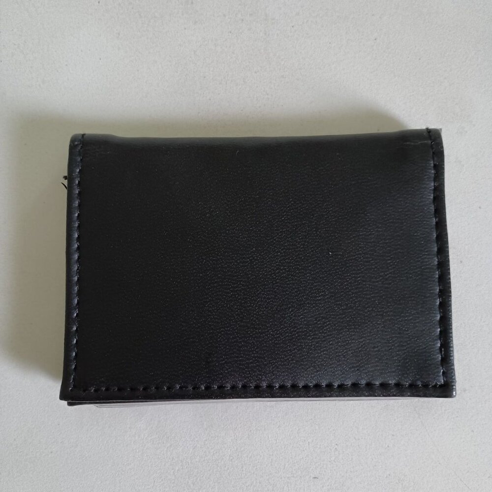 vintage 90s black faux leather credit card holder